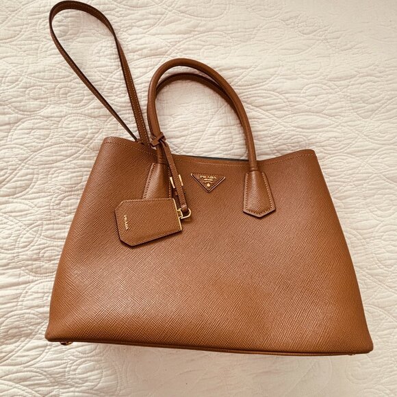 Prada Saffiano Cuir Leather Double Bag - Picture 1 of 7